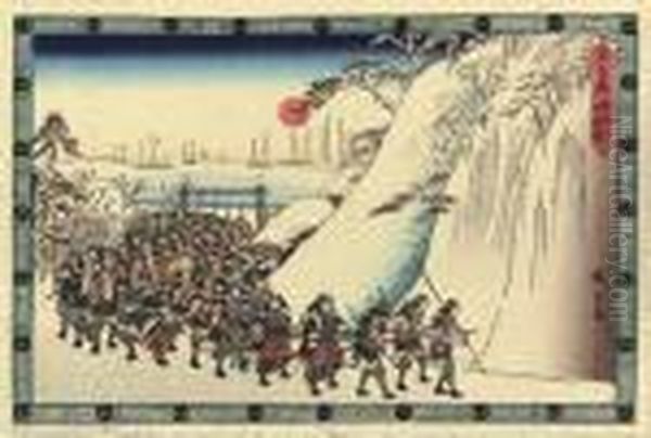 Chushingura (treasury Of Loyal Retainers) Oil Painting by Utagawa or Ando Hiroshige