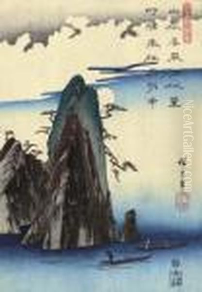 Moon, From The Series Wakan Roeishu Oil Painting by Utagawa or Ando Hiroshige