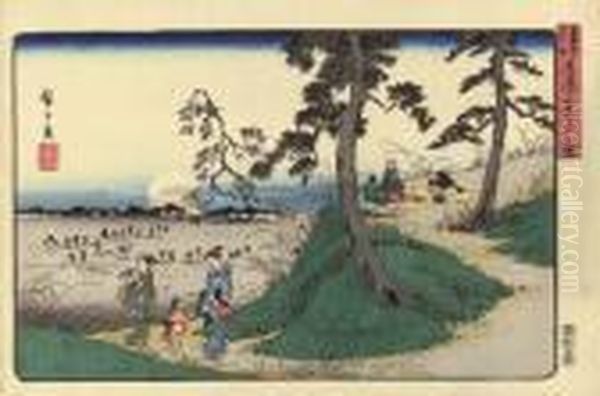 Dokanyama Mushikiki No Zu Oil Painting by Utagawa or Ando Hiroshige