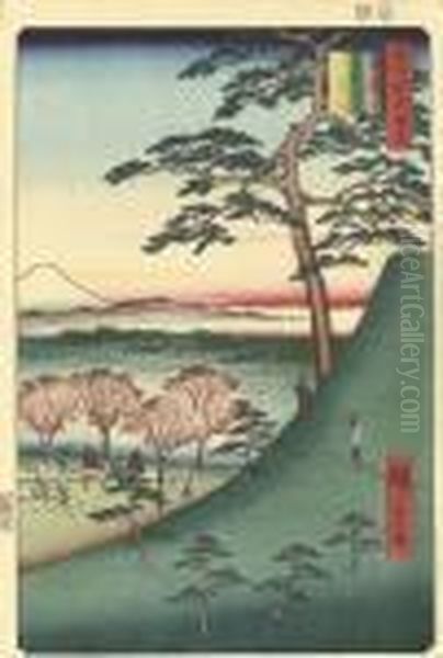 Meguro, Motofuji (one Hundred Views Of Famous Places Of Edo) Oil Painting by Utagawa or Ando Hiroshige