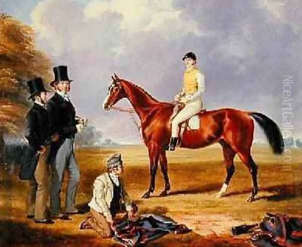 Dr Fothergill Rowlands of Nantyglo on Tom Llewelyn Brewers Horse Bold Navy 1847-51 Oil Painting by James Flewitt Mullock