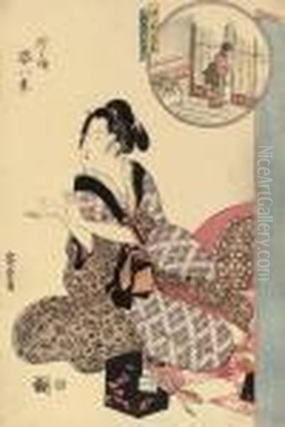 Roka No Bosetsu (evening Snow, Passage Way) Oil Painting by Utagawa or Ando Hiroshige