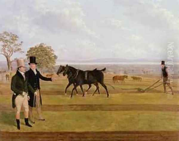 Sir Charles Morgan at the Castleton Ploughing Match 1845 Oil Painting by James Flewitt Mullock