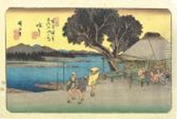 Shionata Oil Painting by Utagawa or Ando Hiroshige