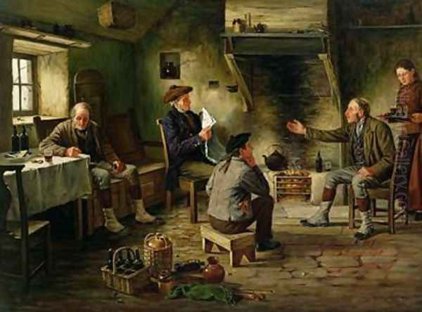 A Good Yarn Oil Painting by A. MacKenzie