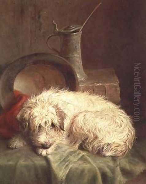 A Terrier Oil Painting by John Fitz Marshall