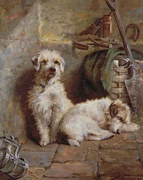 Stablemates 1898 Oil Painting by John Fitz Marshall