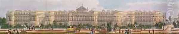 Cumberland Terrace detail from a Panoramic View round the Regents Park Oil Painting by Richard Morris