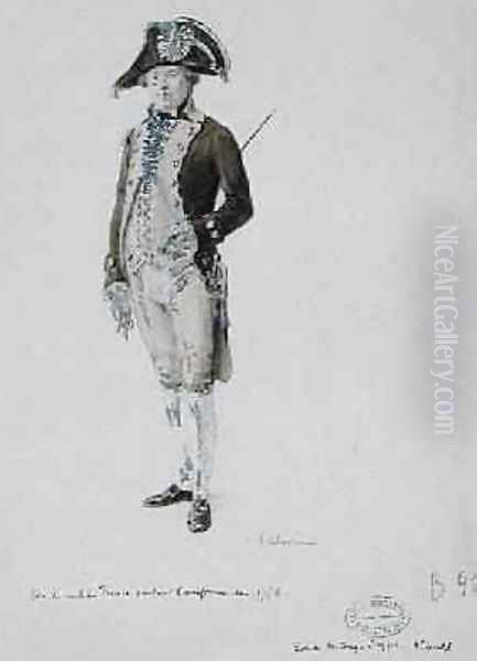 A Consul of France wearing the uniform of 1776 Oil Painting by L. Malespine