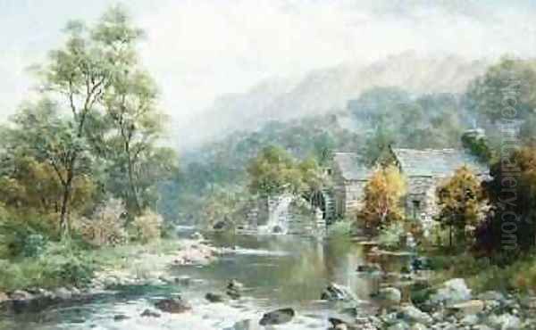 Approaching Autumn on the Arran Dolgelly Oil Painting by William Henry Mander