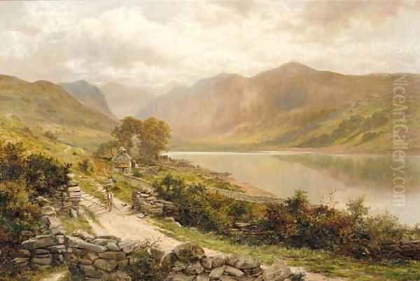 Llyn Crafnant, Trefriw, Wales Oil Painting by William Henry Mander