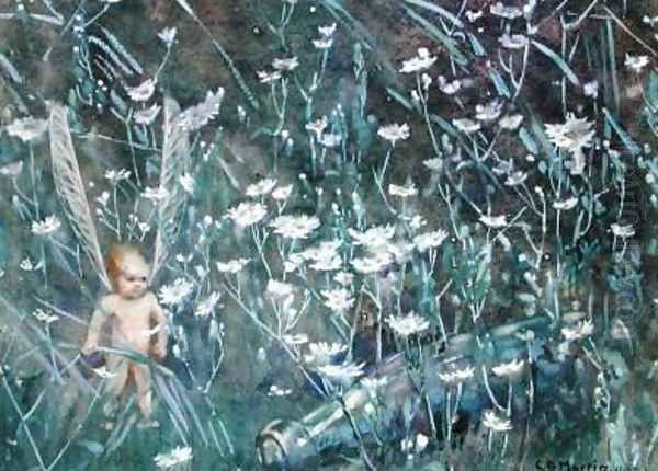 A Fairy in the Meadow 1909 Oil Painting by Cicery Bridget Martin