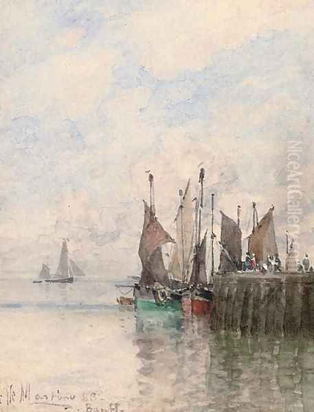 Fishing boats at Banff Oil Painting by Eduardo de Martino