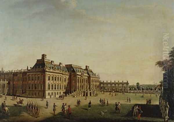 The garden front of the town castle 1773 Oil Painting by Johann Friedrich Meyer