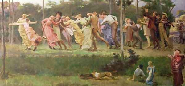 A Harvest Dance 1904 Oil Painting by Walter Mclaren