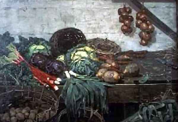 Vegetable Stall 1884 Oil Painting by William York MacGregor