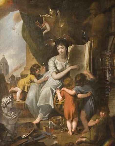 Allegory of Wisdom and Science 1798 Oil Painting by James Millar