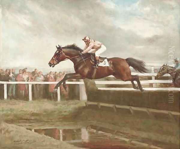 Captain Christy, The George VI Chase, Boxing day 1976 Oil Painting by H. Raoul Millais