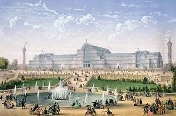 Crystal Palace Sydenham 1862 Oil Painting by Achille-Louis Martinet