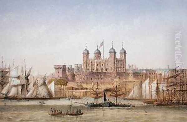 Tower of London 1862 Oil Painting by Achille-Louis Martinet