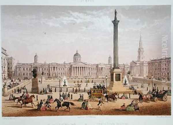 Trafalgar Square 1862 Oil Painting by Achille-Louis Martinet