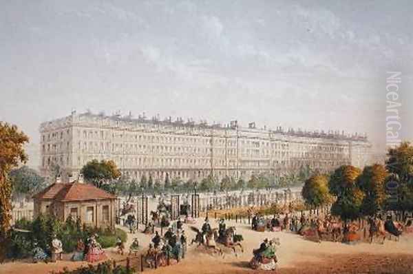 Hyde Park Gardens 1862 Oil Painting by Achille-Louis Martinet