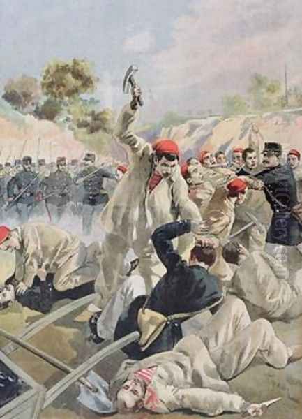 A Revolt of French Anarchists in Guyana illustration from Le Petit Journal 16th December 1894 Oil Painting by Tofani, Oswaldo Meaulle, F.L. &