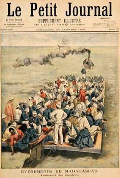 Events in Madagascar The Repatriation of French troops illustration from Le Petit Journal 20th January 1896 Oil Painting by Tofani, Oswaldo Meaulle, F.L. &