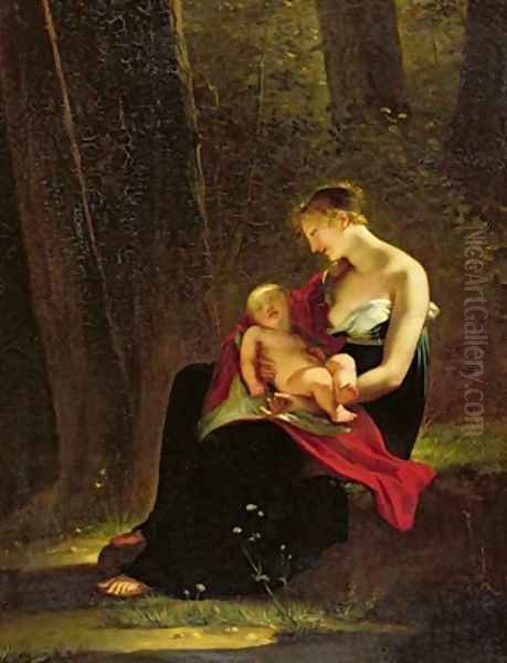 The Happy Mother Oil Painting by Constance Marie Mayer-Lamartiniere