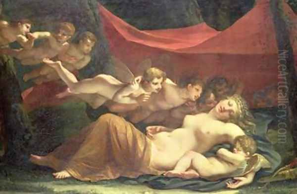 The Sleep of Venus and Cupid 1806 Oil Painting by Constance Marie Mayer-Lamartiniere