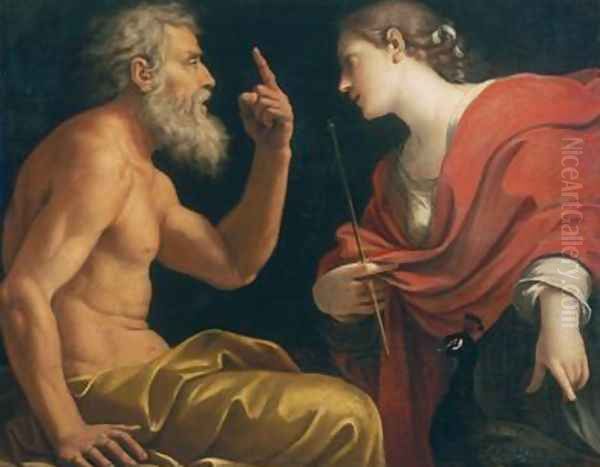 Aeolus and Juno Oil Painting by Lucio Massari