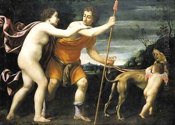 Venus and Adonis Oil Painting by Lucio Massari