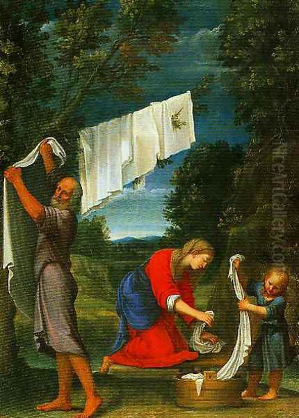 The Holy Family Oil Painting by Lucio Massari