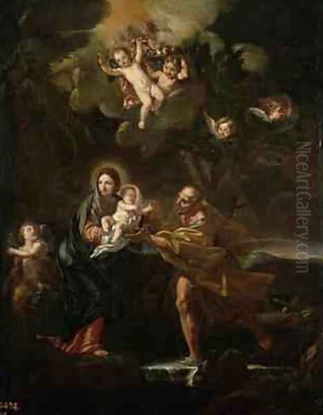 The Flight into Egypt Oil Painting by Carlo Maratta or Maratti