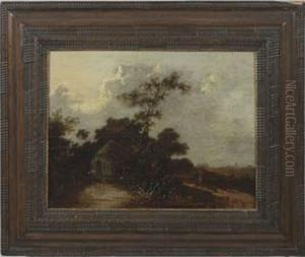 Abendliche Landschaft Mit Bauernhaus Oil Painting by Meindert Hobbema