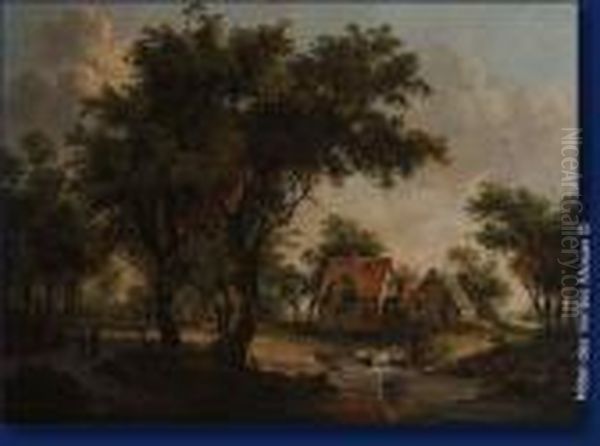 Paysage Au Moulin Oil Painting by Meindert Hobbema