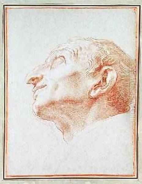 Study for the head of St Charles Borromeo Oil Painting by Carlo Maratta or Maratti