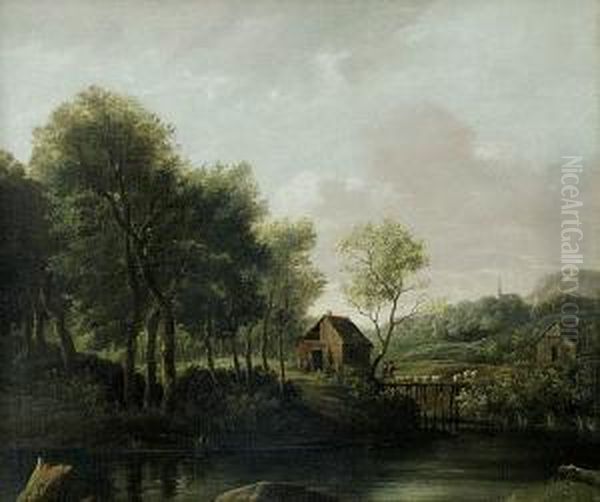 Pejzaz Oil Painting by Meindert Hobbema