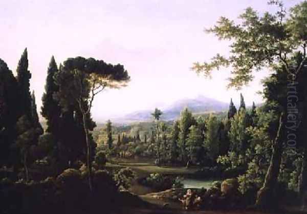 View of Hadrians Villa near Rome Oil Painting by Fedor Mikhailovich Matveev