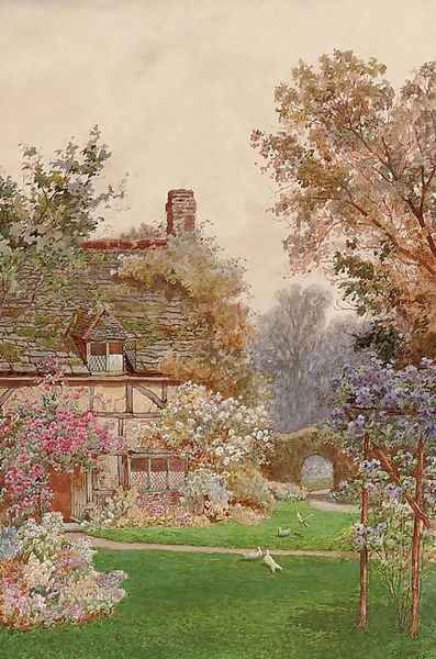 A garden in Egdean, Sussex Oil Painting by James Matthews