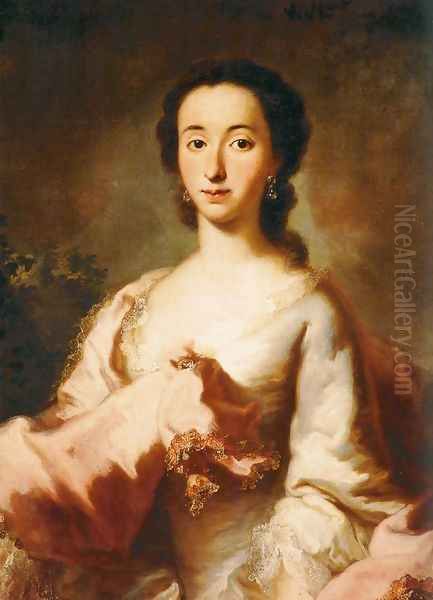 Portrait of Maria Rosa Walburga von Soyer 1750 Oil Painting by George de Marees