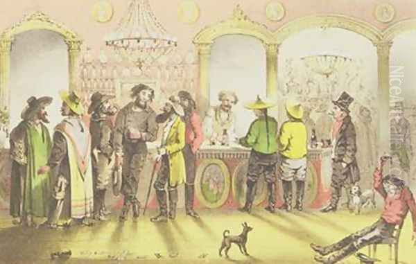 The Bar of a Gambling Saloon Oil Painting by Marryat, Francis Samuel