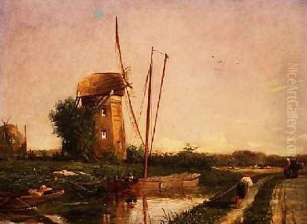 A Mill on the Hague Oil Painting by Anthony Mark