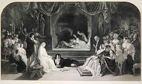 The Play Scene Act III Scene II of Hamlet by William Shakespeare Oil Painting by Daniel Maclise