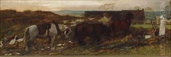 A Staffordshire Landscape 1870 Oil Painting by George Hemming Mason