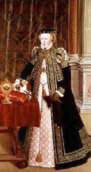 Archduchess Anna of Bavaria 1528-90 daughter of Ferdinand I Holy Roman Emperor 1556 Oil Painting by Hans Muelich or Mielich