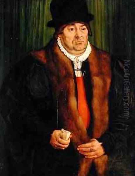 Portrait of a Munich Aristocrat 1559 Oil Painting by Hans Muelich or Mielich