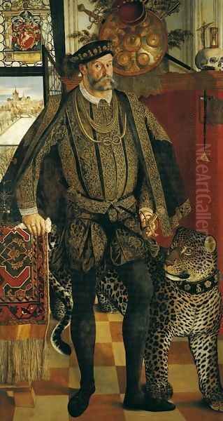 Portrait of Ladislaus von Fraunberg Count of Haag 1557 Oil Painting by Hans Muelich or Mielich