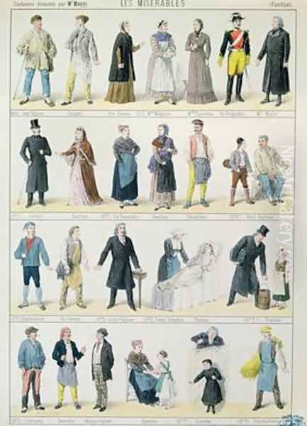 Costume designs for an adaptation of Les Miserables Oil Painting by Jules Marre