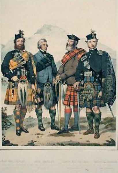 John MacLachlan Hugh Grahame James MacFarlane and Angus Colquhoun Oil Painting by Kenneth Macleay